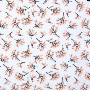 Tissu coton – Hosta Blanc Mandarine