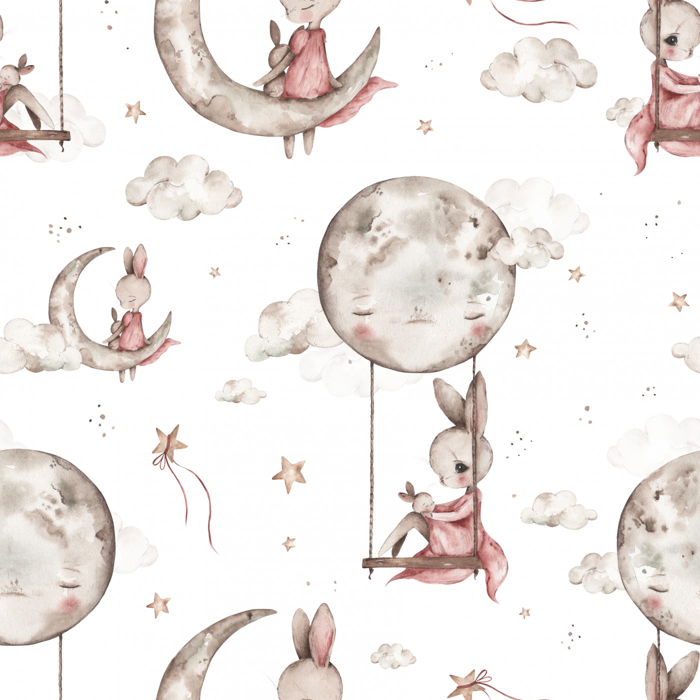 Tissu Lapin au clair de lune au mètre