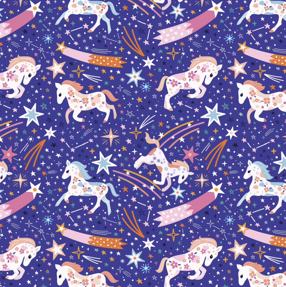 Tissu Dashwood Cosmic Cowboy Licorne par 10cm