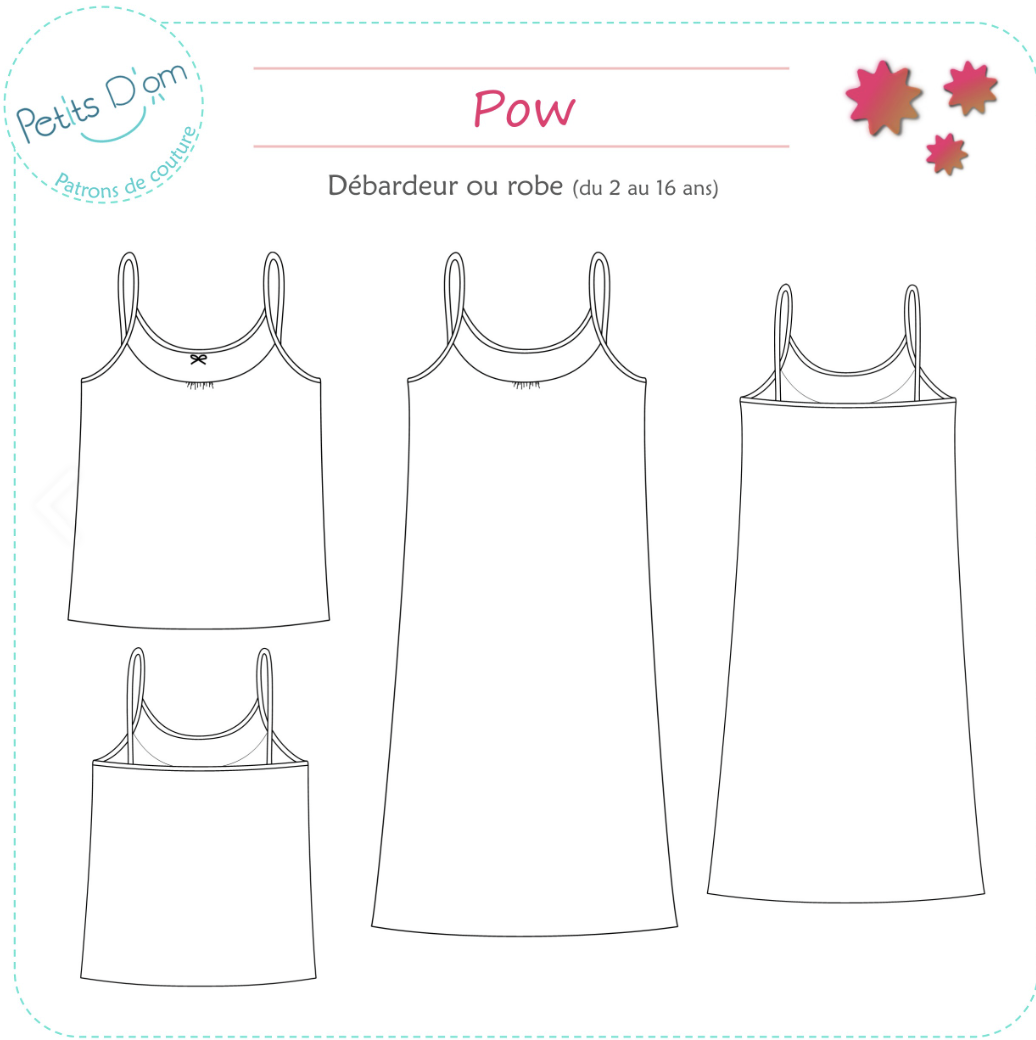 Patron de couture débardeur robe fille jersey Petit d'om