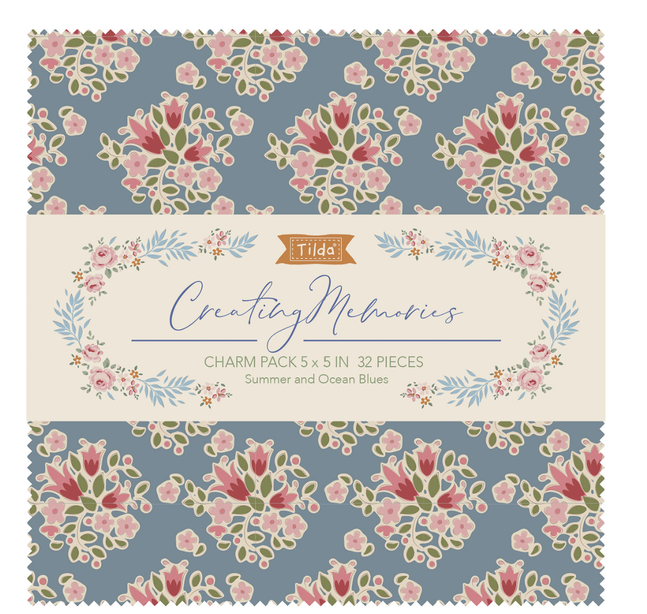 Charm pack de tissu Tilda Creating Memories Summer and Ocean Blues