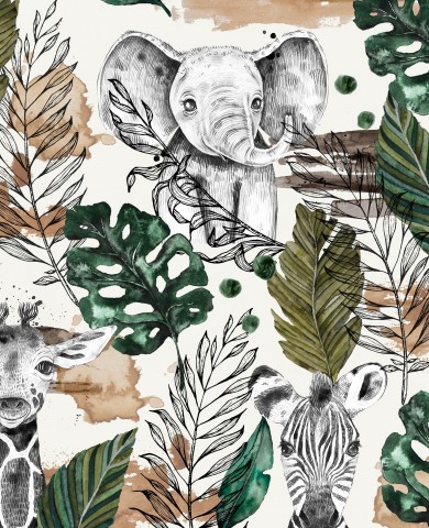 Tissu motif Baby Savane par mètre – Sélection précommande Dadi & Nona